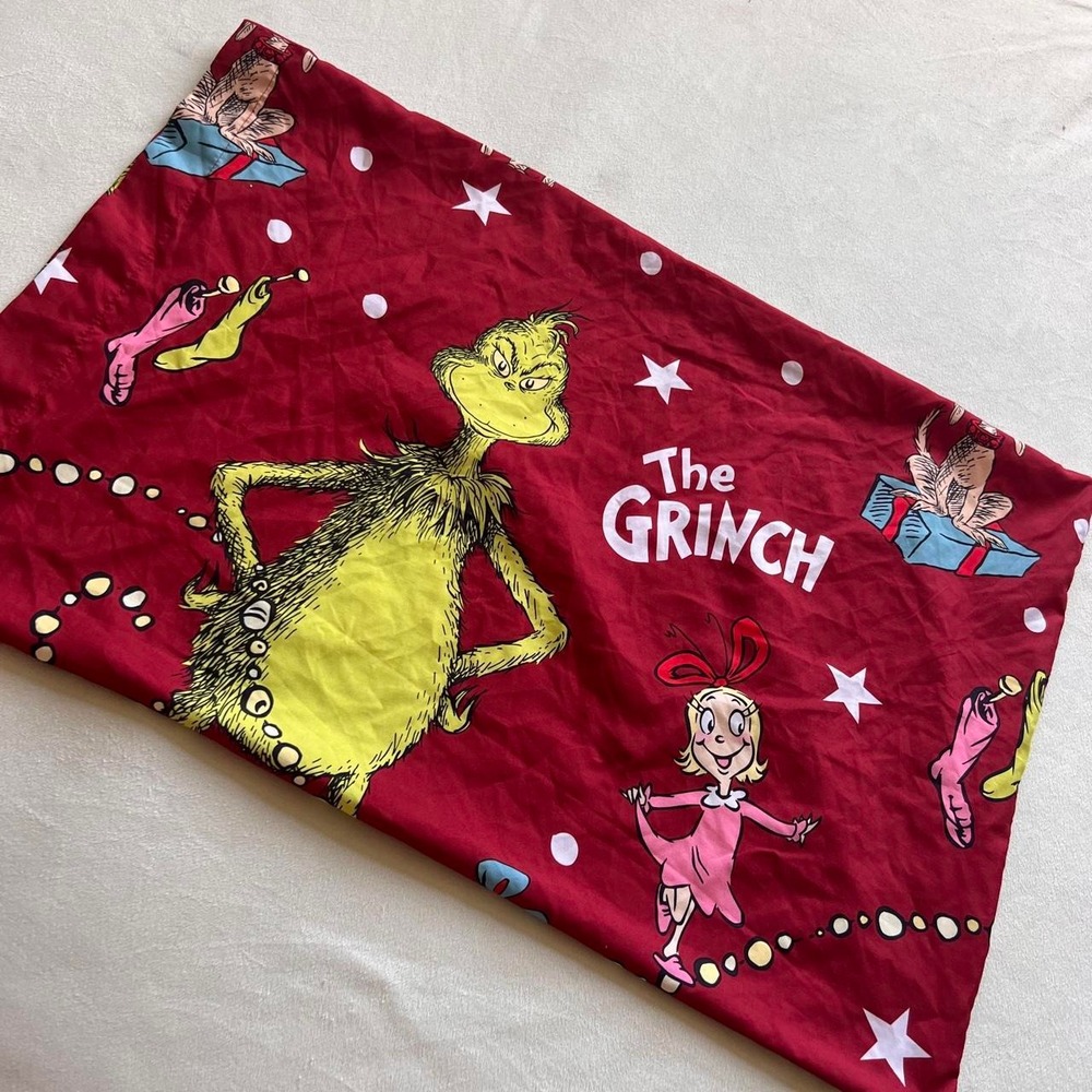 The Grinch Stole Christmas Pillowcase Pillow Sham Whoville Festive
